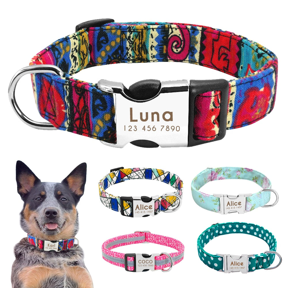 Personalised Nylon Dog Collar