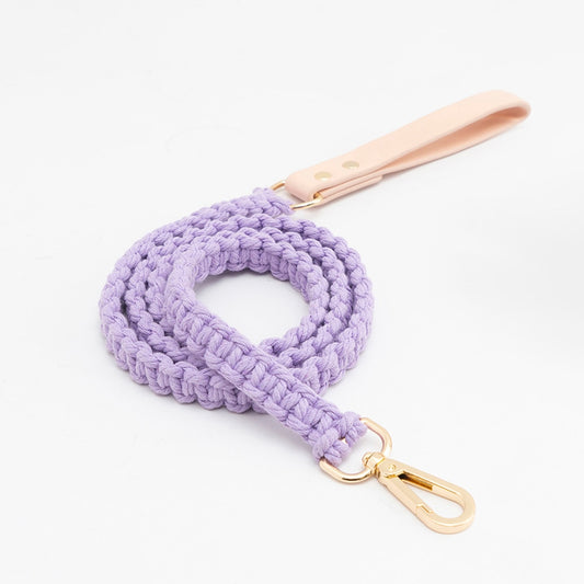 Luxury Leather and Knitted Dog Lead