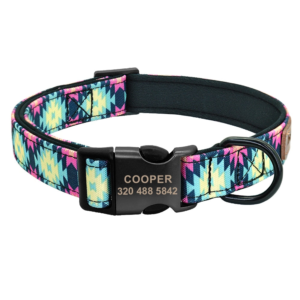 Personalised Tribal Nylon Dog Collar