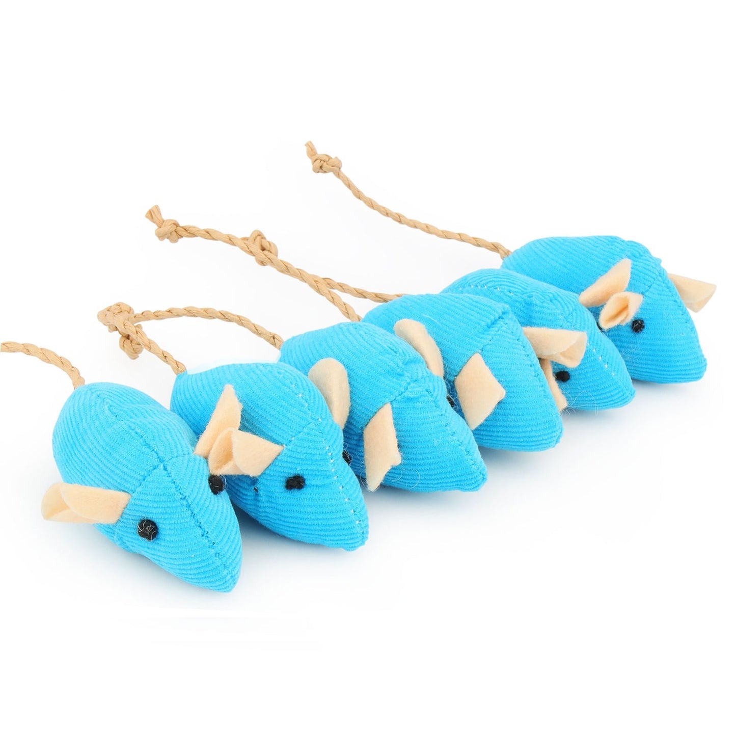 Pack of 6 Soft Plush Mice Cat Toy