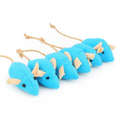 Pack of 6 Soft Plush Mice Cat Toy