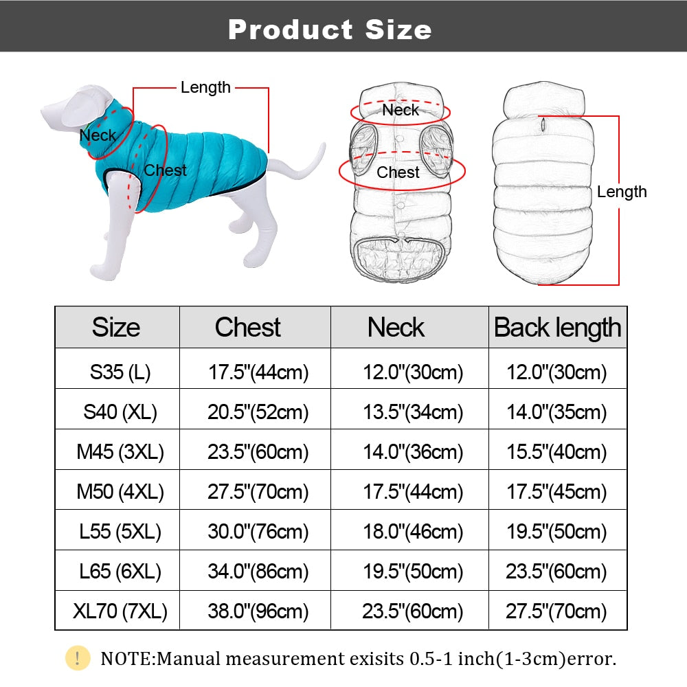 Reversible Padded Waterproof Dog Coat