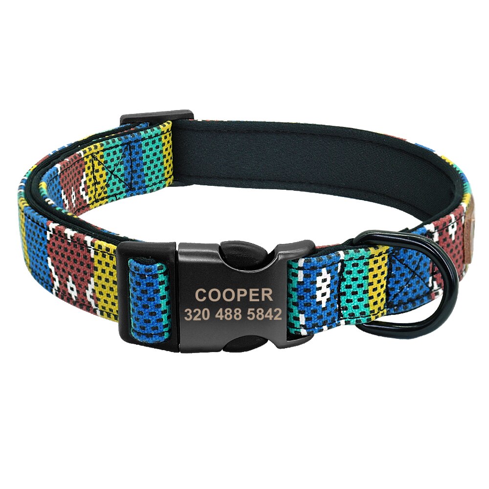 Personalised Tribal Nylon Dog Collar