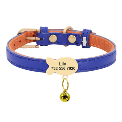 Personalised Vegan Leather Cat Collar