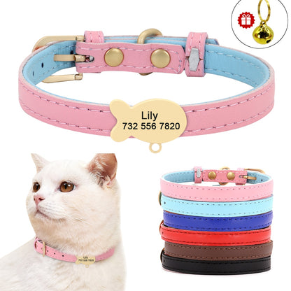 Personalised Vegan Leather Cat Collar