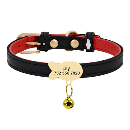 Personalised Vegan Leather Cat Collar