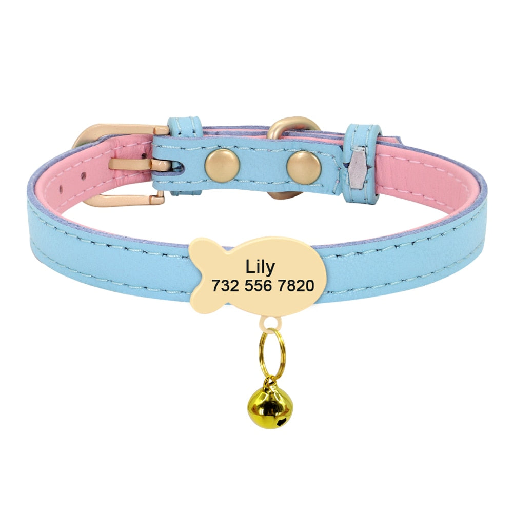 Personalised Vegan Leather Cat Collar