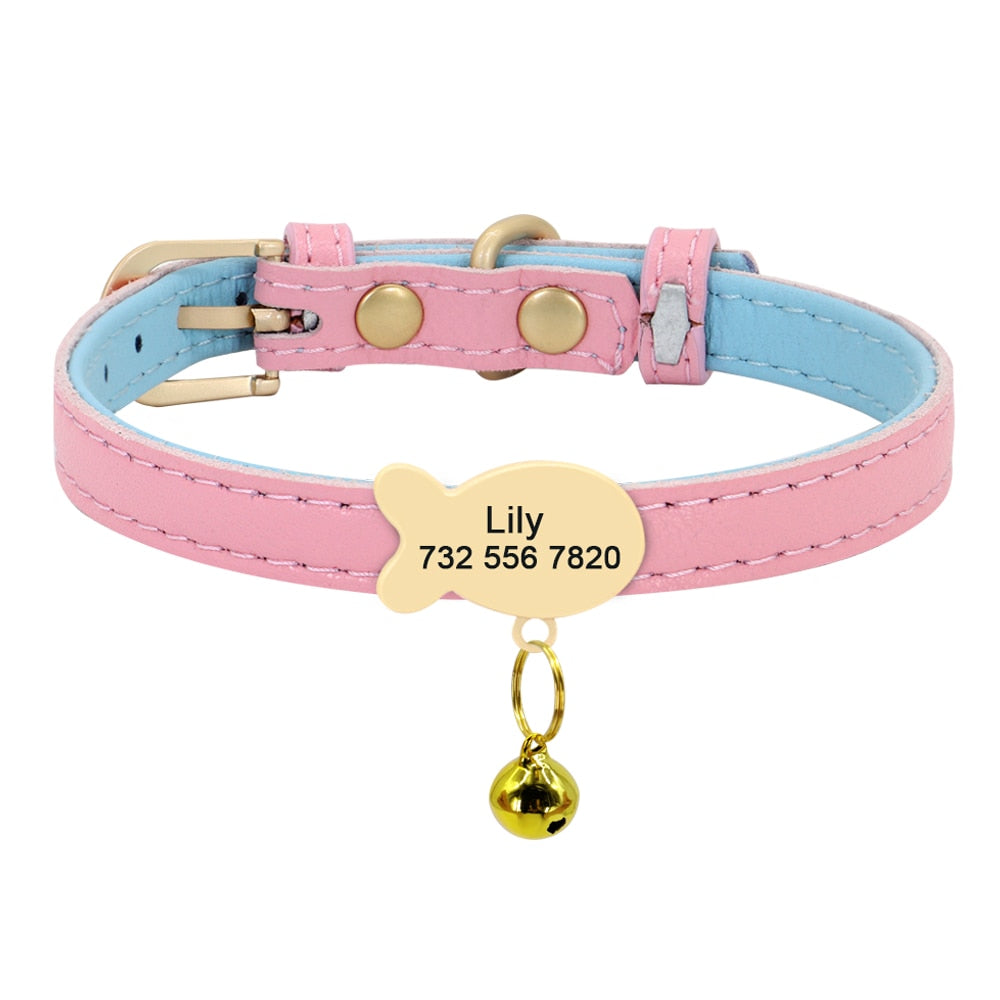 Personalised Vegan Leather Cat Collar