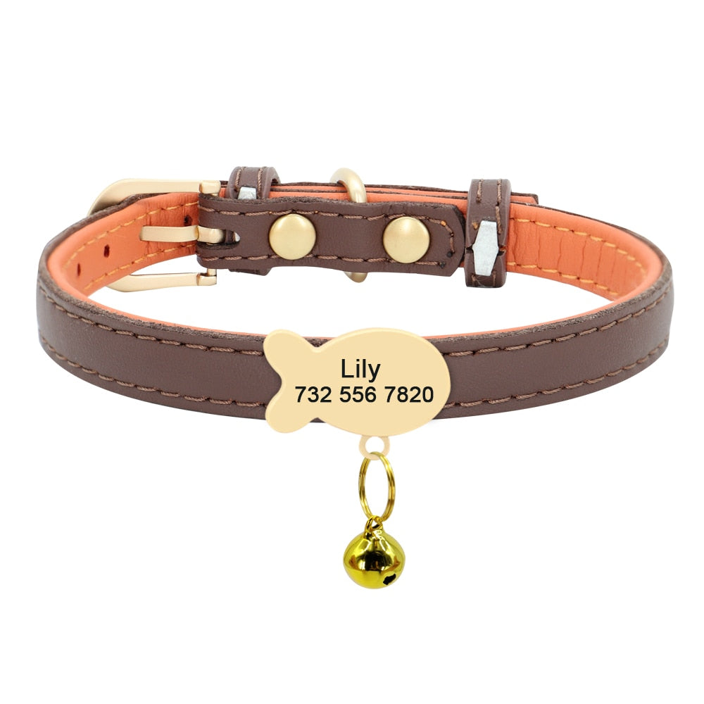 Personalised Vegan Leather Cat Collar