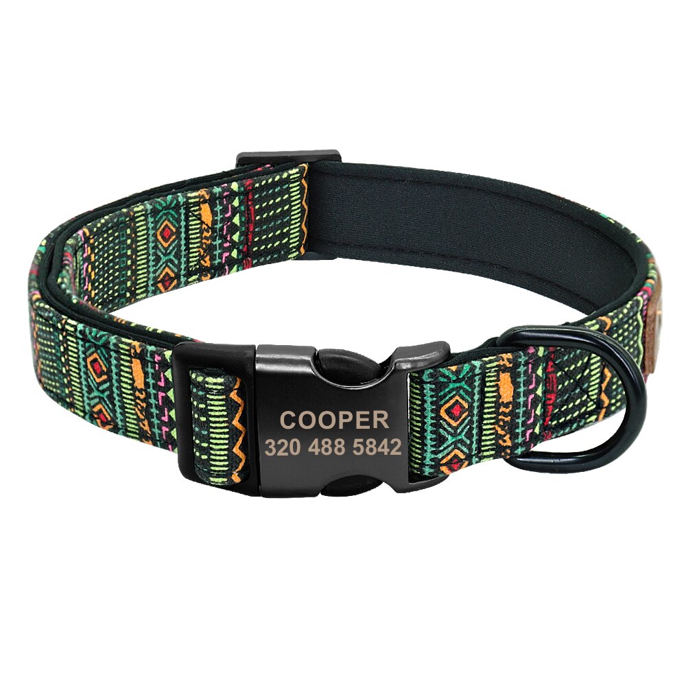 Personalised Tribal Nylon Dog Collar Humber Pets