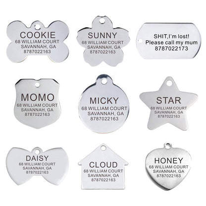 Personalised Stainless Steel Pet ID Tags