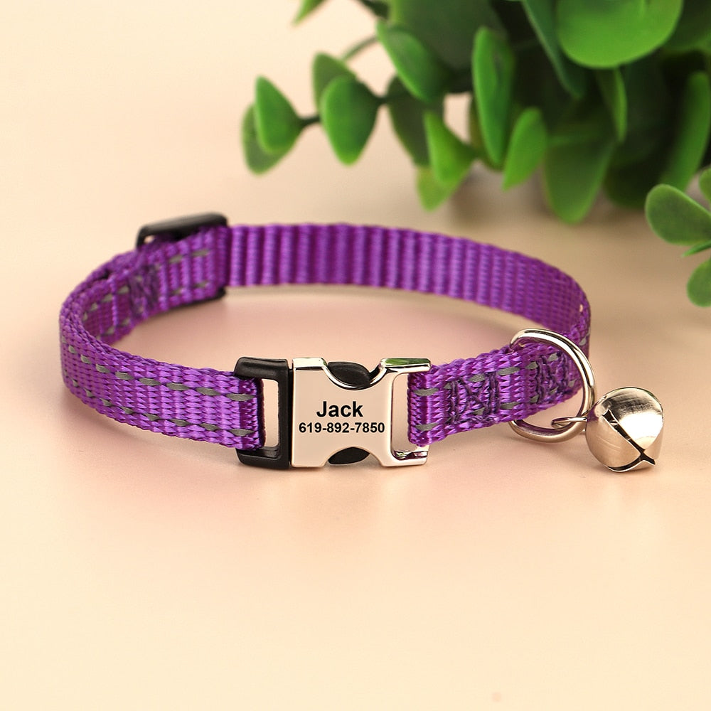 Personalised reflective hot sale cat collars