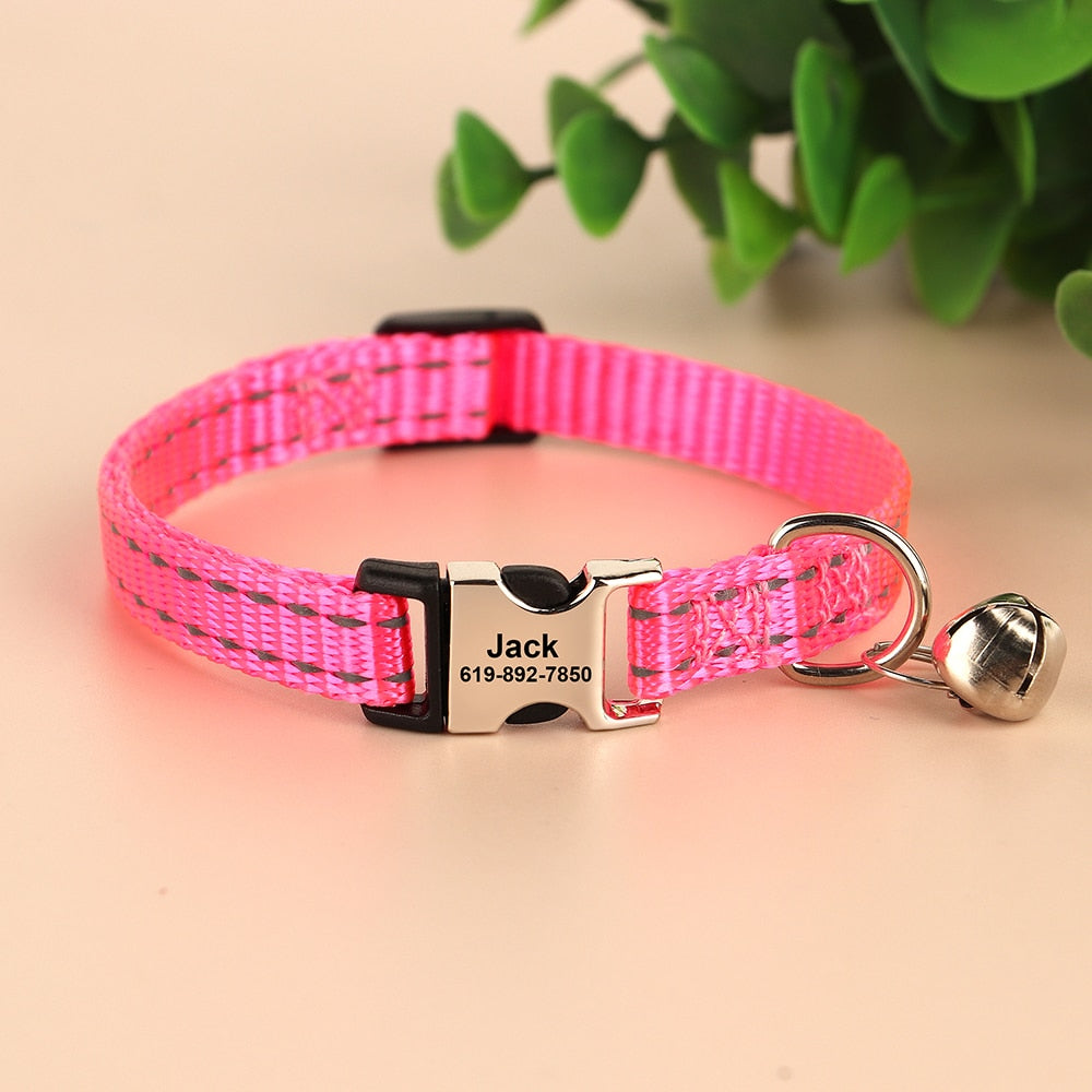 Personalised reflective sale cat collars