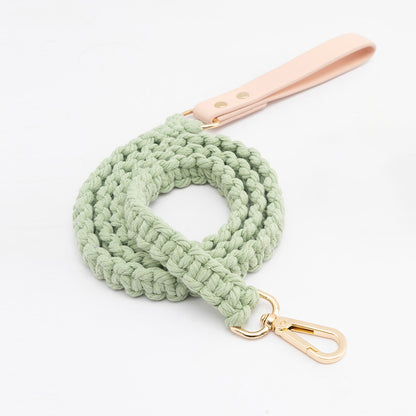 Luxury Leather and Knitted Dog Lead