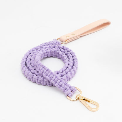 Luxury Leather and Knitted Dog Lead