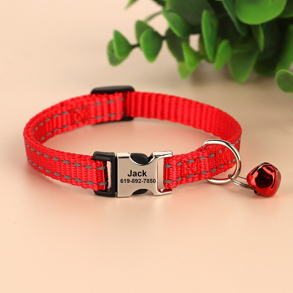 Personalised reflective cheap cat collars